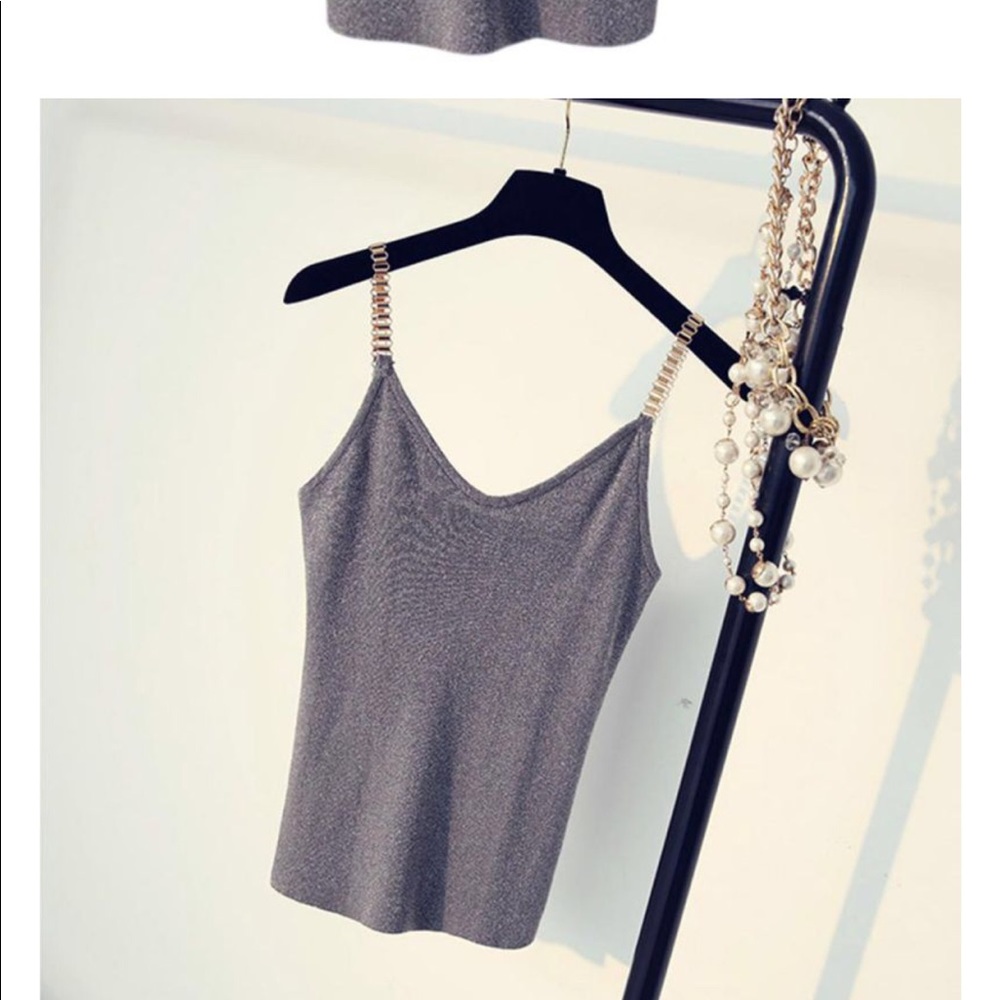 Chain Link Metallic Tank Top